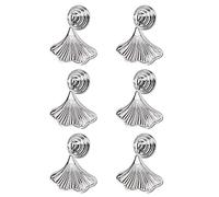 MOROBOR Ginkgo Hoja Forma Pomo Manijas, 6pcs Plateado Gota Colgante Tirador Manija, Cajón Hardware solo agujero Manija para Armario Armarios Armario