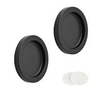 MOROBOR Juego de 2 tiradores de puerta deslizante redondos autoadhesivos de aleación de aluminio invisible para cajón de granero deslizante, armario, gabinete (negro)