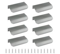 MOROBOR - Juego de 8 asas de cajones de aleación de aluminio para muebles de cocina, 80 mm, color gris antracita