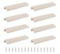 MOROBOR Juego de 8 tiradores de cajón ocultos en aleación de aluminio gris cachemir para puertas de armario de cocina, casa, 150 mm