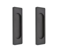 MOROBOR Lot de 2 tiradores de puerta corredera rectangulares autoadhesivos en aleación de aluminio sin perforación para puerta corredera de granero, ventanas de armarios (negro mate, 100 mm)
