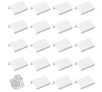 MOROBOR Lot de 20 tiradores de cajón de aluminio angular blanco de estilo moderno, 50 mm, para herrajes de armario, botones de armario invisibles