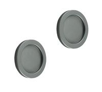 MOROBOR Manija redonda autoadhesiva para puerta corrediza, paquete de 2 tiradores de aleación de aluminio invisibles para puerta corredera, cajón de granero, armario (gris plateado)