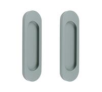 MOROBOR - Manijas de puerta corredizas ovaladas autoadhesivas de aleación de aluminio sin perforación para puertas correderas de granero, ventanas y armarios (gris mate, 100 mm)