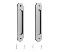 MOROBOR - Manijas de puerta corredizas ovaladas de aleación de aluminio mate con tornillos para puerta de granero corrediza