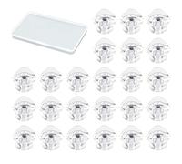 MOROBOR Mini Pomos Acrílicos Autoadhesivos en Forma de Triángulo, 24 Unidades, Sin Taladrar, Transparentes para Espejo, Armario, Caja de Regalo y Otros Muebles Pequeños