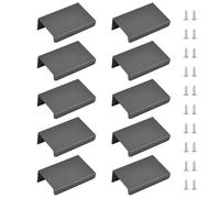 MOROBOR Mini tirador de borde de dedo, 10 manijas ocultas, manijas de cajón de estilo moderno, en ángulo recto, aleación de aluminio, perillas invisibles para armario y cajón, 50 mm