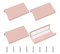MOROBOR Mini tirador de borde de dedo, 4 tiradores autoadhesivos, estilo moderno, mango de cajón de aleación de aluminio en ángulo recto, manijas invisibles para cajones de gabinetes, 70 mm/rosa