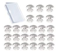 MOROBOR Mini tiradores acrílicos, 24 pomos autoadhesivos en forma de diamante, sin taladrar, pomos autoadhesivos de acrílico transparente para espejo, armario, caja de regalo y otros muebles pequeños