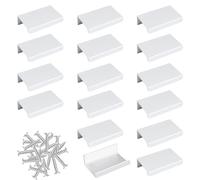 MOROBOR Mini tiradores de borde de dedo, 16 tiradores autoadhesivos de estilo moderno, mango de cajón de aleación de aluminio en ángulo recto, manijas invisibles para cajones de gabinetes, 52 mm