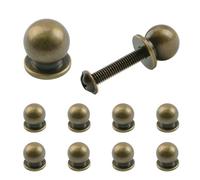 MOROBOR Paquete de 10 mini tiradores de cajón, pomos pequeños para joyero, perilla de un solo agujero con tornillos, mini pomos de latón macizo para espejo, armario, caja de madera y otros muebles
