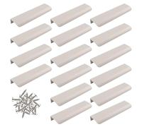 MOROBOR Paquete de 16 tiradores de borde de dedo, mango oculto de aleación de aluminio, estilo moderno, manijas de cajón para armarios, cajones, tocadores, puertas, 150 mm/gris cachemira