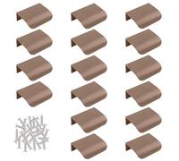 MOROBOR Paquete de 16 tiradores de borde de dedo, manijas de cajón de tocador de estilo moderno, aleación de aluminio, tiradores ocultos para cocina, garaje, baño, 50 mm/marrón