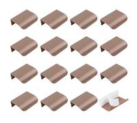 MOROBOR Paquete de 16 tiradores de borde de dedo, tiradores de cajón instantáneos autoadhesivos, tiradores ocultos de aluminio plano para armario, 50 mm/marrón