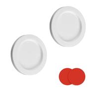 MOROBOR Paquete de 2 asas adhesivas redondas para puertas correderas, invisibles, de aleación de aluminio, para cajones corredizos de granero, armario, gabinete (blanco)