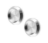 MOROBOR Paquete de 2 tiradores autoadhesivos para puerta de armario, mango deslizante redondo de acero inoxidable, tiradores empotrados para armarios de cocina, manija de puerta invisible, acabado