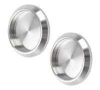 MOROBOR Paquete de 2 tiradores autoadhesivos para puerta de armario, tirador deslizante redondo de acero inoxidable, tirador empotrado para gabinete de cocina, manija de puerta invisible, gris