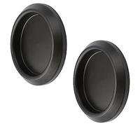 MOROBOR Paquete de 2 tiradores autoadhesivos para puerta de armario, tirador deslizante redondo de acero inoxidable, tirador empotrado para gabinete de cocina, manija de puerta invisible, negro mate