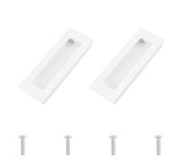 MOROBOR Paquete de 2 tiradores empotrables de aluminio para puerta corrediza, armario, cajón, gabinete, color blanco cálido