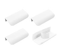 MOROBOR Paquete de 4 tiradores de borde de dedo, tiradores instantáneos autoadhesivos para cajones de gabinete, tiradores ocultos de estilo moderno, para armarios, cajones, armarios, 80 mm/blanco