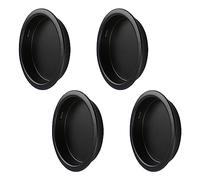 MOROBOR Paquete de 4 tiradores de dedo para puerta de armario, tiradores deslizantes redondos de acero, tiradores empotrados para gabinetes de cocina, manijas invisibles, color negro