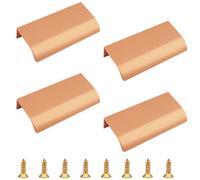 Morobor Paquete de 4 tiradores de estilo moderno para cajones de muebles, cajones de cocina, 80 mm/dorado
