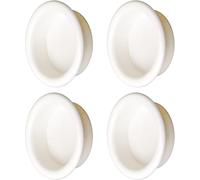 MOROBOR Paquete de 4 tiradores deslizantes redondos de plástico para puerta de armario, tiradores empotrados para armarios de cocina, manija de puerta invisible, color blanco