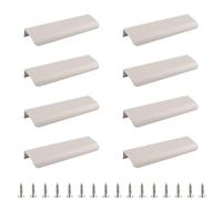 MOROBOR Paquete de 8 tiradores de borde de dedo, mango oculto de aleación de aluminio, estilo moderno, manijas de cajón para armarios, cajones, tocadores, puertas, 150 mm/gris cachemira