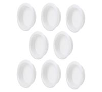 MOROBOR Paquete de 8 tiradores de dedo para puerta de armario, tirador deslizante redondo de plástico, tirador empotrado para gabinete de cocina, manija de puerta invisible, blanco brillante