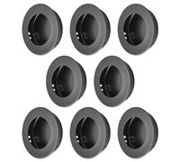 MOROBOR Paquete de 8 tiradores redondos de acero inoxidable para puerta corrediza de granero, tiradores empotrados para armarios de cocina, tiradores de puerta invisible (negro)