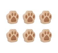 MOROBOR Perillas de madera con diseño de huella de gato, 6 pomos de madera para cajones, tiradores de un solo agujero, pomos decorativos únicos para muebles de madera con tornillos y tubo de expansión