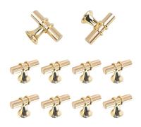 Morobor Pomo de latón cepillado con un solo agujero, 10 pomos de estilo moderno en T para gabinete, herrajes de gabinete para cajones, gabinetes de cocina (dorado)