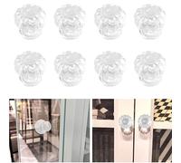 MOROBOR Pomos autoadhesivos de cristal transparente para cajones, 8 pomos acrílicos clásicos, manijas acrílicas transparentes, pomos de armario sin taladro para puertas de espejo de cocina, baño