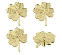 MOROBOR Pomos creativos de trébol de cuatro hojas, 4 pomos multifuncionales de aleación de zinc de un solo agujero, tiradores decorativos para muebles, armarios, puertas, accesorios de muebles (dorado