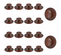 MOROBOR Pomos de cajón autoadhesivos, 20 manijas de plástico para cajones, pomos auxiliares de cajones, manijas auxiliares de cajón (marrón claro)