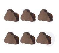 MOROBOR Pomos de madera con forma de nube, 6 piezas de un solo agujero, manijas de madera de nogal, perilla de repuesto para muebles, manijas de armario para cómoda de cajones con calcomanías