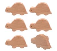 MOROBOR Pomos de madera con forma de tortuga, 6 pomos de madera con forma de animales, tiradores decorativos únicos para cajones de madera con tornillos, tiradores de muebles para habitación de niños