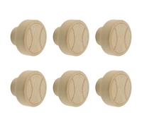 MOROBOR Pomos de madera de béisbol, 6 pomos creativos multifuncionales decorativos de madera de un solo agujero para cajón, armario, aparador con tornillos y tubo de expansión