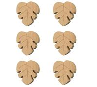 MOROBOR Pomos de madera en forma de hoja, 6 pomos de madera natural hechos a mano con un solo agujero para cajones, armarios, aparadores con tornillos y tubo de expansión