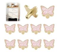 MOROBOR Pomos decorativos de mariposa para armario de cocina, paquete de 10 tiradores creativos para cajones de cómodas, tiradores de puerta de armario, tiradores de un solo agujero, pomos de aleación