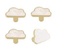 MOROBOR Pomos decorativos de nube para armario de cocina, paquete de 4 tiradores creativos para cajones de cómodas, manijas de puerta de armario, tiradores de un solo agujero, pomos de aleación de