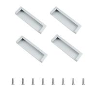 Morobor Tatami - Manijas de puerta ocultas, 4 asas integradas, asas de dedo empotradas con tornillos ocultos ocultos para cajón de armario (plata)