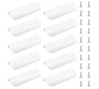 MOROBOR Tirador de Borde de Dedo, 10 piezas Tiradores Ocultos de Estilo Moderno para Cajones, Tirador Invisible Curvado de Aleación de Aluminio para Herrajes de Armario Cajón, 120mm/Blanco