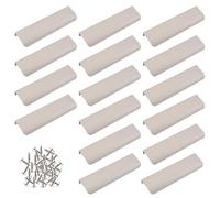 MOROBOR tirador de borde de dedo, 16 piezas de manija oculta de estilo moderno, tirador de aleación de aluminio curvado, tirador invisible para armario, para hardware de cajón, 80mm/gris Cashmere
