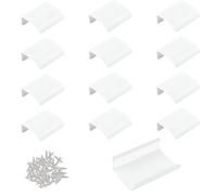 MOROBOR Tirador de borde de dedo, 16 piezas de tiradores ocultos de aleación de aluminio, tiradores de muebles autoadhesivos, instantáneos, invisibles, para gabinetes y cajones, 50 mm/Blanco