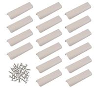 MOROBOR Tirador de Borde de Dedo, 16 piezas Tirador Oculto de Estilo Moderno para Cajón, Tiradores Invisibles de Aleación de Aluminio Curvados para Herrajes de Armario Cajón, 120mm/Gris Cachemira