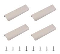 MOROBOR Tirador de borde de dedo, 4 manijas ocultas de estilo moderno, mango invisible curvado de aleación de aluminio para cajones de gabinetes, 120 mm/gris cachemira