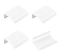 MOROBOR Tirador de borde de dedo, 4 piezas de manija oculta de aleación de aluminio invisible de 50 mm, manijas de muebles blancas autoadhesivas, tiradores instantáneos para cajones de gabinete