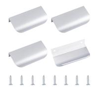 MOROBOR Tirador de borde de dedo, 4 unidades, mango oculto instantáneo autoadhesivo, mango de cajón de borde redondeado, tiradores invisibles de aleación de aluminio, manijas invisibles para armario