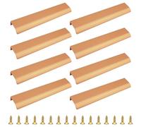 MOROBOR Tirador de Borde de Dedo, 8 manija Oculta para Cajón de Estilo Moderno., Manija Invisible de Aleación de Aluminio Manija de Armario para Cajón de Hardware de Gabinete, 50 mm/Oro Rosa
